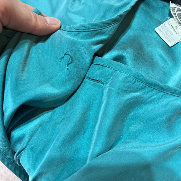 Vintage Sigrid Olsen Secrets Women's Button Down LS Silk Top Blue‎ Size 8 - Picture 14 of 16